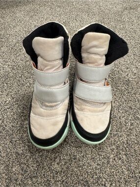 Kids sorel orange, white, mint, and Black Winter Boot Sneaker